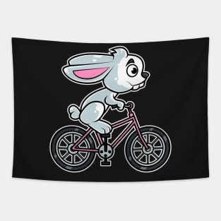 Rabbit Bicycle Cyclist Bunny Cycling print Tapestry