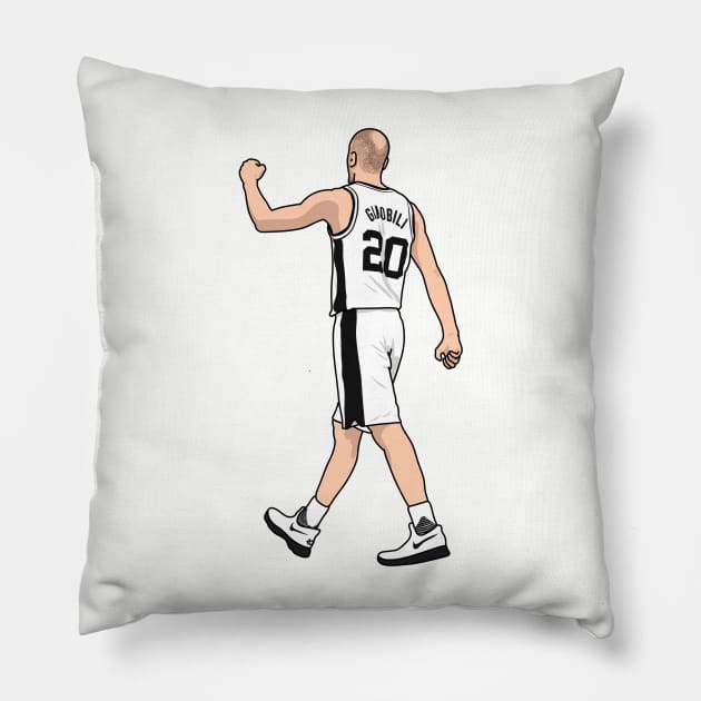 ginobili  the shooting guard Pillow by rsclvisual