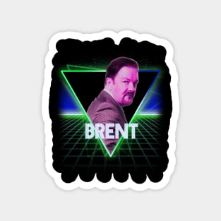 The Office David Brent Retro 80s Neon Landscape Magnet