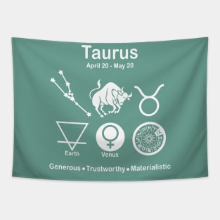 All About Taurus - white Tapestry