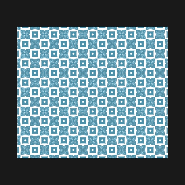 Blue floral and rectangle pattern by Uniquepixx