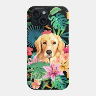Tropical Golden Retriever Puppy 1 Phone Case