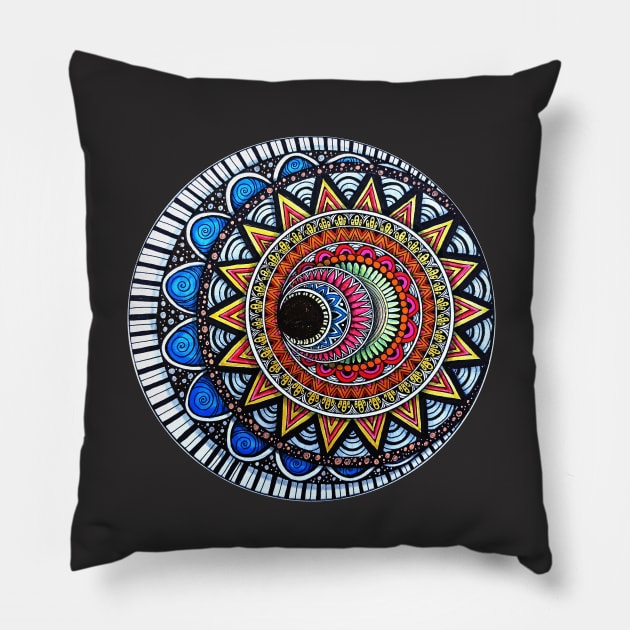 Sun And Moon Mandala Pillow by asiancoffeegirl