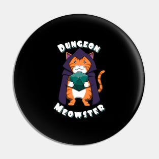 Pen and Paper Cat Tabletop Dungeon Meowster Pin