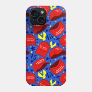 Trump 45 MAGA Hat Pattern - Blue Phone Case