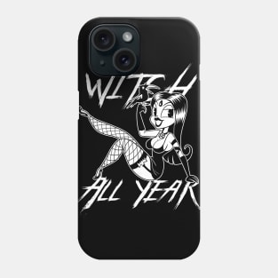 Witchcraft Sexy Witch Pin Up 30s Old Timey Cartoon style Phone Case