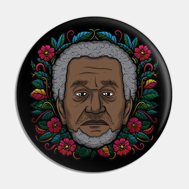 Redd Foxx (Flowered) Pin by Baddest Shirt Co.