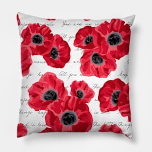 happy remembrance day poppy love poppies Pillow