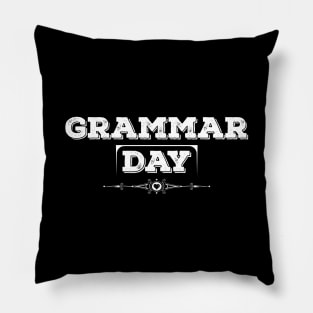 National Grammar Day White Pillow