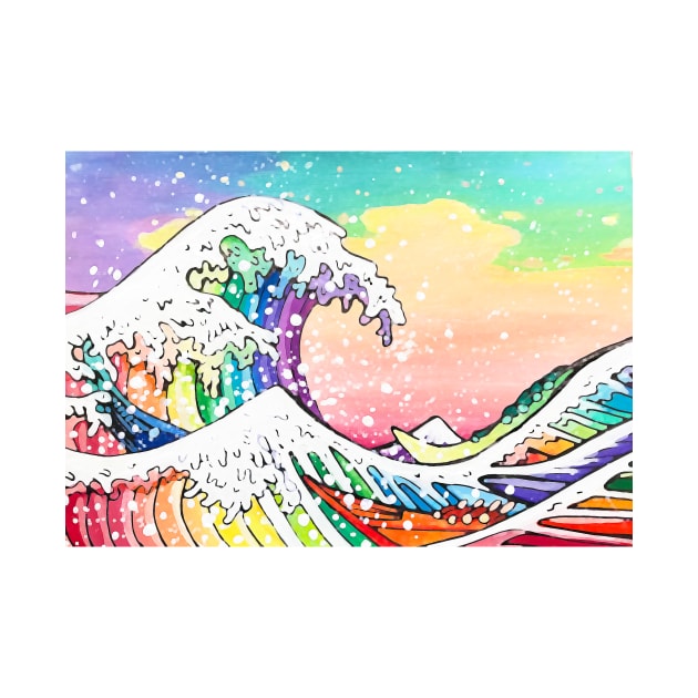 The Colorful Great Wave by MsJessArtClass