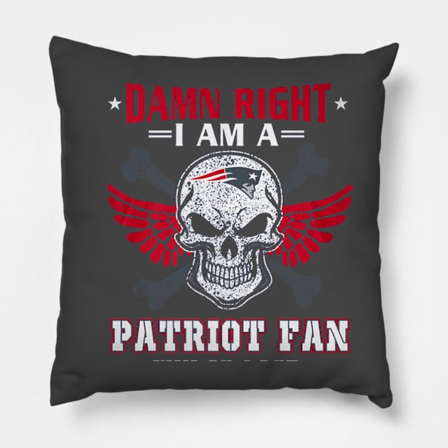 Damn Right I Am A Patriot Fan Pillow by Macy XenomorphQueen
