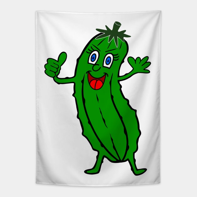 FUNNY Food Dill Pickle Positive Vibes Tapestry by SartorisArt1