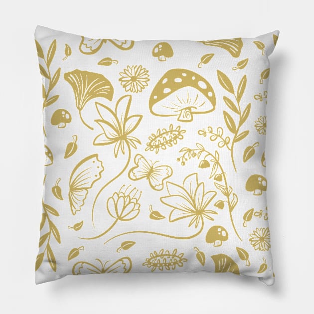 Fairy gold Pillow by Iniistudio