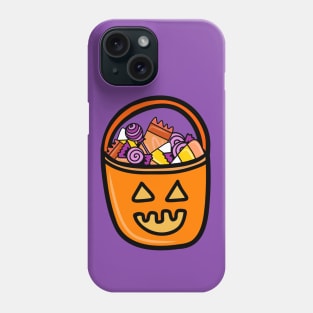 Cartoon Jack O Lantern Candy Bucket, made by EndlessEmporium Phone Case