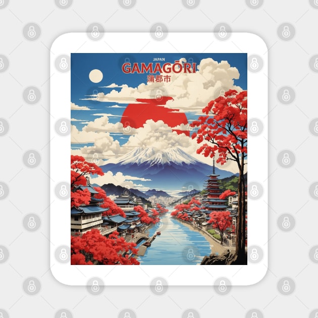 Gamagori Japan Vintage Poster Tourism Magnet by TravelersGems