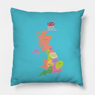 Great Britain Map Pillow