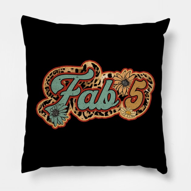 Vintage Fab Proud Name 5 Personalized Birthday Retro Pillow by Friday The 13th