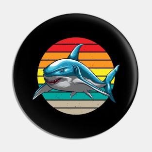 Shark Retro Sun Ocean Animals Pin