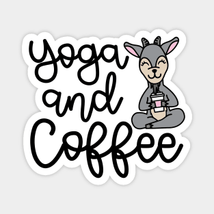 Yoga and Coffee Goat Yoga Fitness Funny Magnet