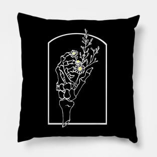 Skeleton and Daisy Hand Pillow