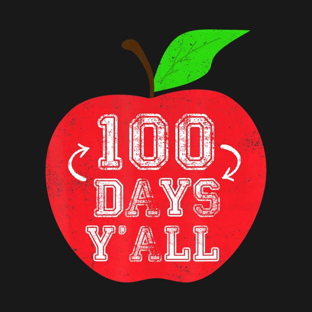 Apple 100 Days Y'all Virtual Learning Teachers Students Kids by HaroldKeller