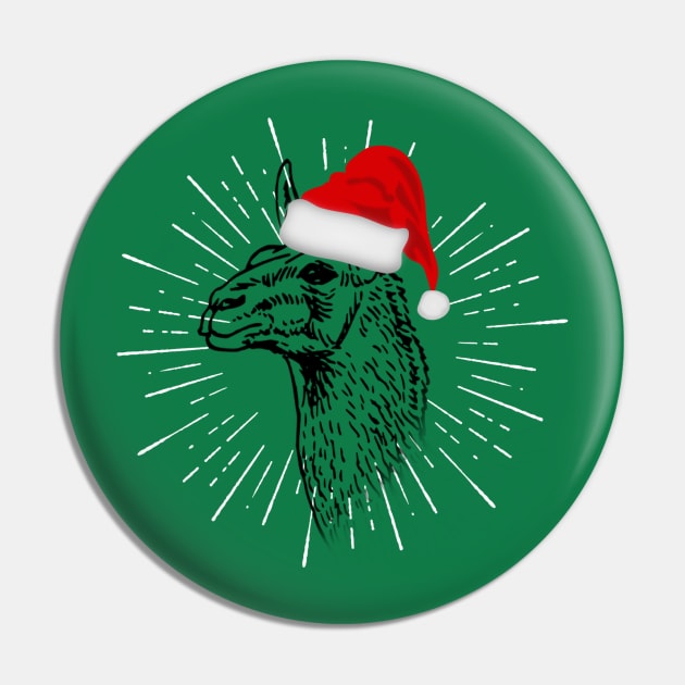 Llama Christmas Santa Pin by chrissyloo