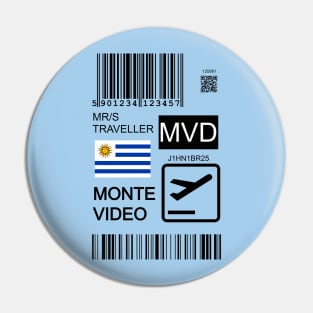 Montevideo Uruguay travel ticket Pin