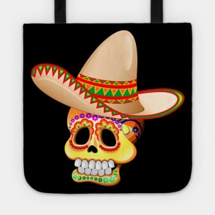 Mexico Sugar Skull with Sombrero Tote