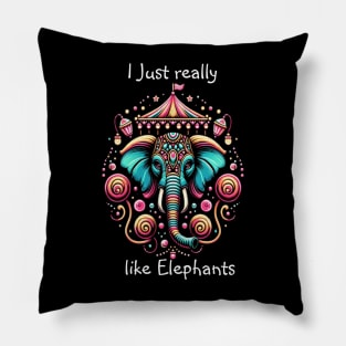 Vibrant Elephant With Intricate Face Paint Pillow