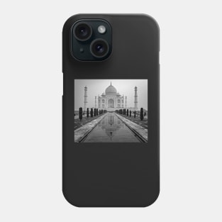 Taj Mahal at Dawn in Black and White Phone Case