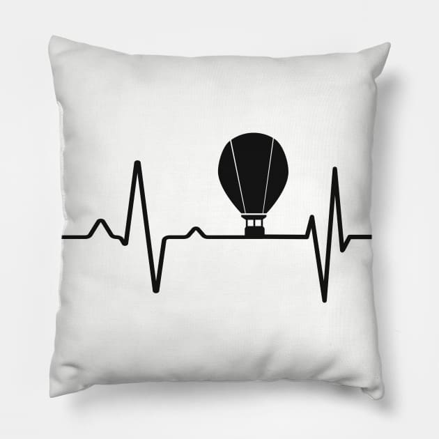 Hot Air Balloon Balloonist Pulse Stroke Pillow by Foxxy Merch