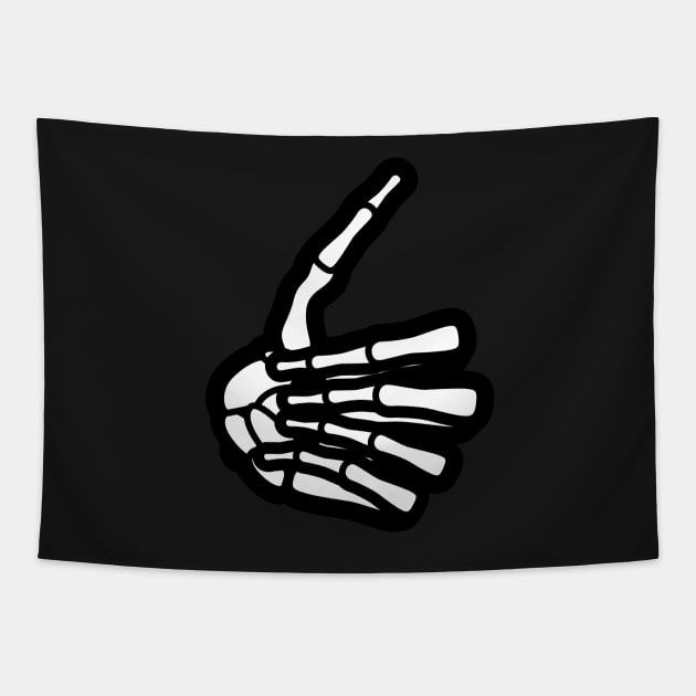 Skeleton Hand Thumbs Up Sign Tapestry by MOULE