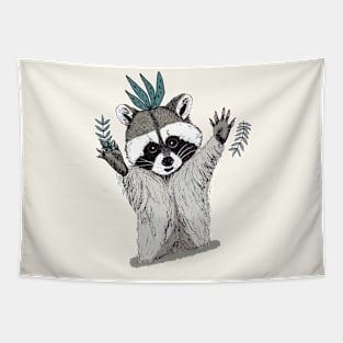 Jolly Playful Raccoon #2 Tapestry