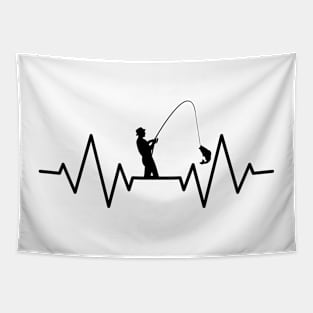 Fishing Heartbeat Cool Beat Great Gift For Fisherman Tapestry