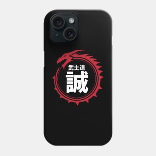 Doc Labs - Dragon / Bushido - Honesty (誠) (White/Red) Phone Case