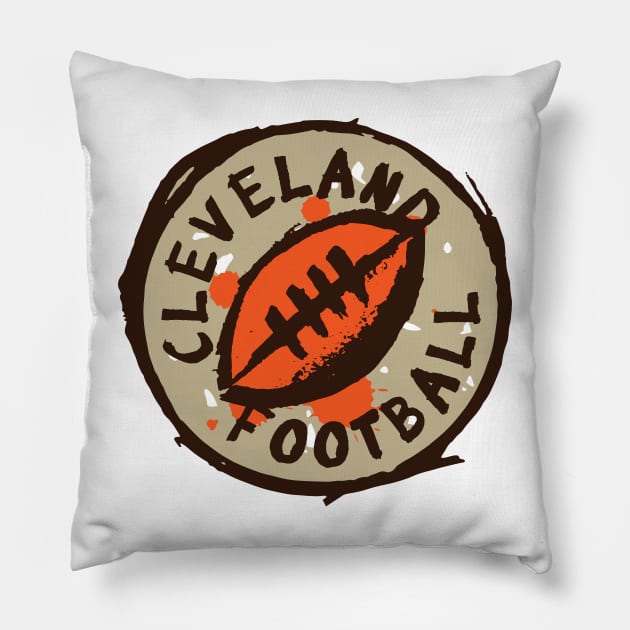 Cleveland Football 01 Pillow by Very Simple Graph