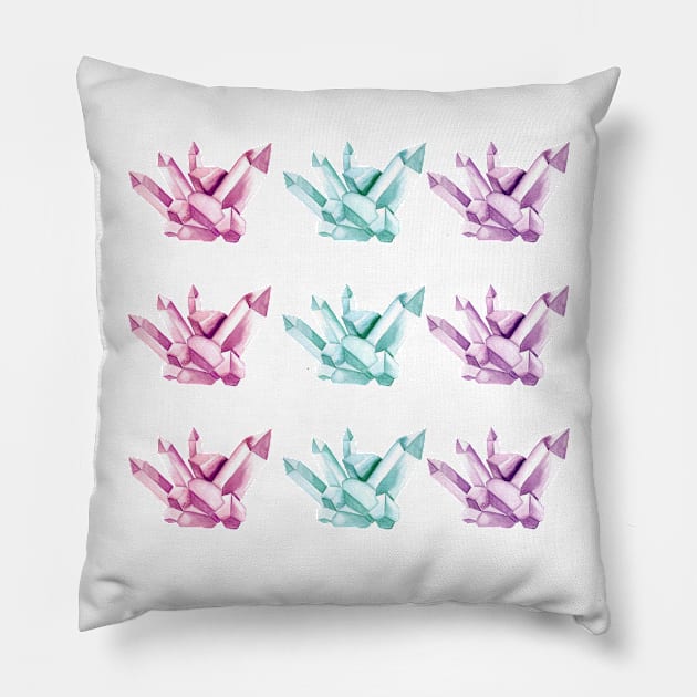 Fun Watercolor Gems pattern Pillow by kuallidesigns