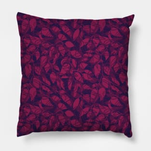 Minimalist Leaf Line Art Illustration as a Seamless Surface Pattern Design Pillow