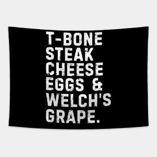 T-Bone Steak, Cheese Eggs, Welch's Grape Tapestry