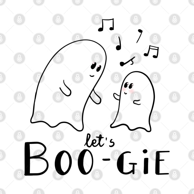 Cute ghost stickers, cute ghosts dancing, by BosskaDesign