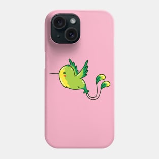 Green Hummingbird Flying #1, Kawaii Cute Phone Case