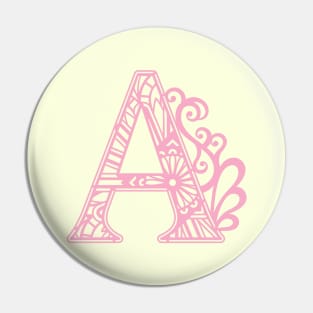 The Letter A Floral Pin