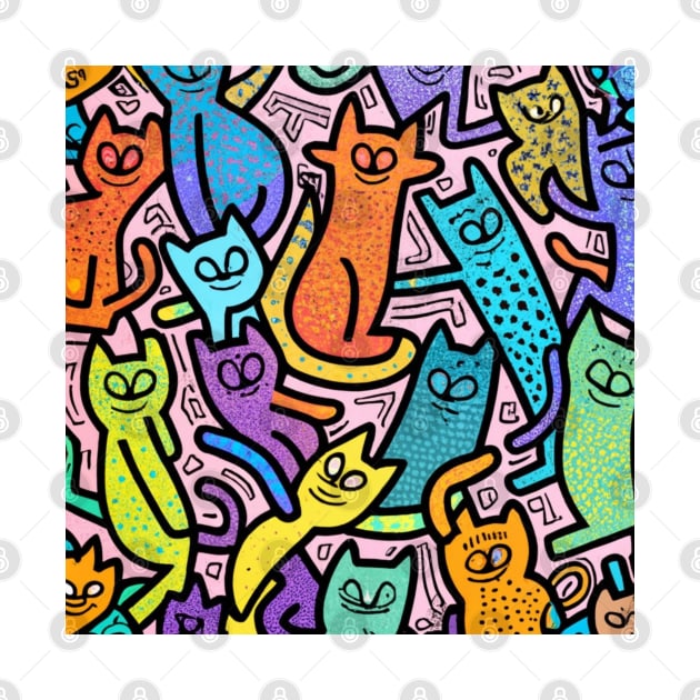 Retro Cat Graffiti Art by Afternoon Leisure