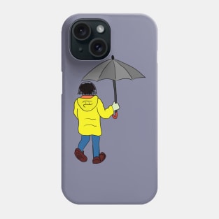 Rainy day with your cloak and umbrella Phone Case