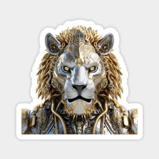 King of Cyborg - Gold and Silver Lion's Stare Magnet