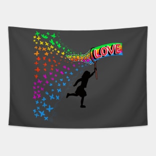 butterfly girl love Tapestry