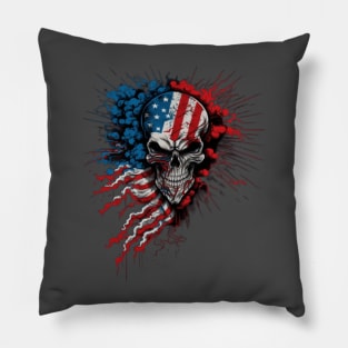 4th of July Skull Pillow