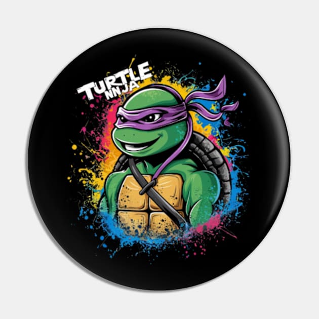 A striking and vibrant illustration of a ninja turtle, wearing a pair of sleek headphones Pin by YolandaRoberts