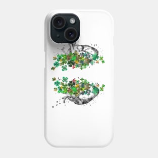 Heart anatomy, heart with four-leaf clovers Phone Case