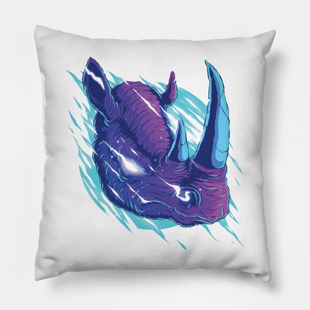 Neon Rhinoceros Pillow by Billy23-Shop